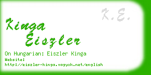 kinga eiszler business card